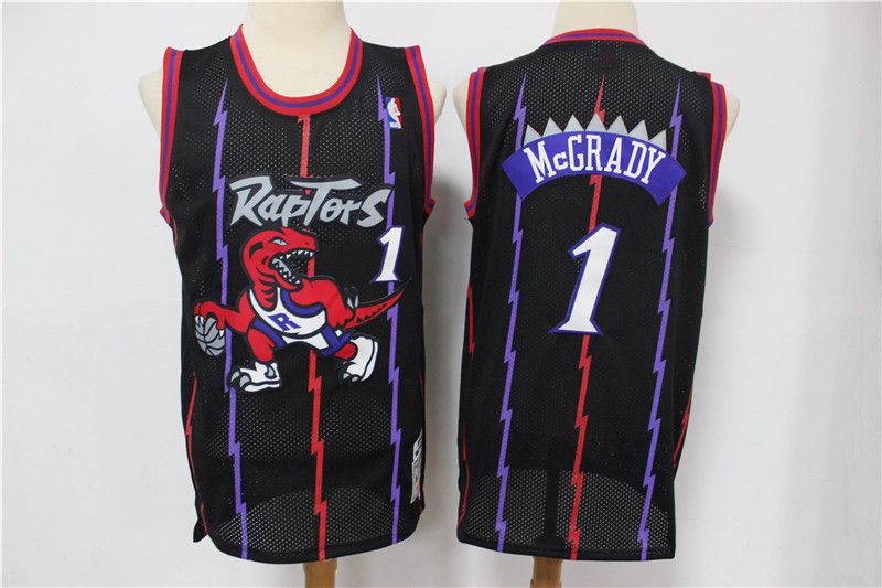 Men Toronto Raptors #1 Mccrady Black Classic retro Limited Edition NBA Jersey